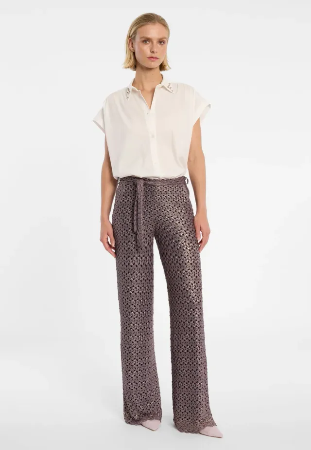 Ana Alcazar Donya pantaloni maglia marroni