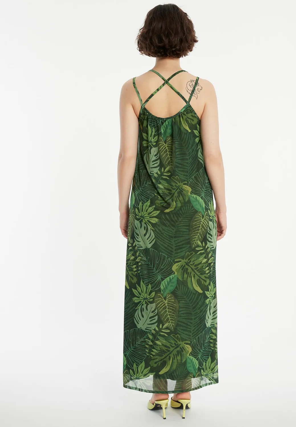Ana Alcazar Ziela vestito verde stampa jungle