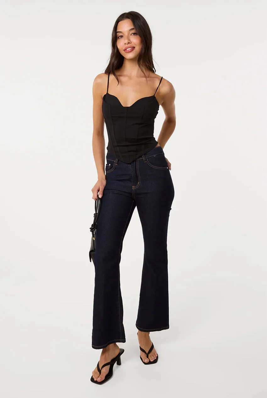 Pink Vanilla bustier top nero coppe scollo cuore