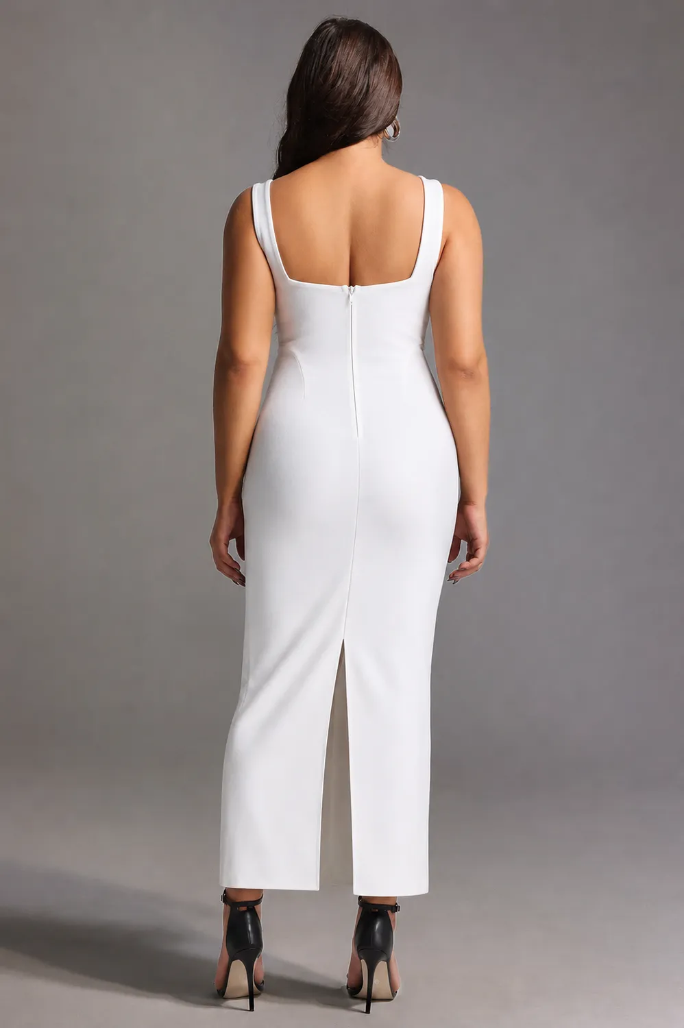 Bella Barnett Shea abito maxi bandage perle bianco