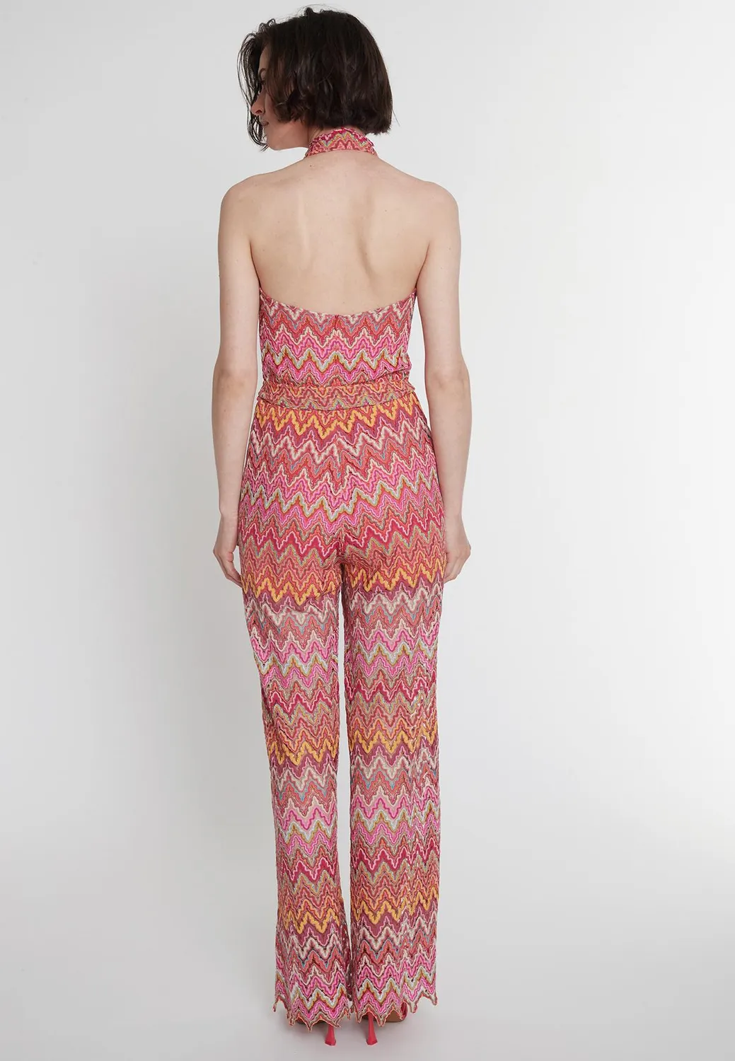 Ana Alcazar 70's Polly tuta intera rosa halter
