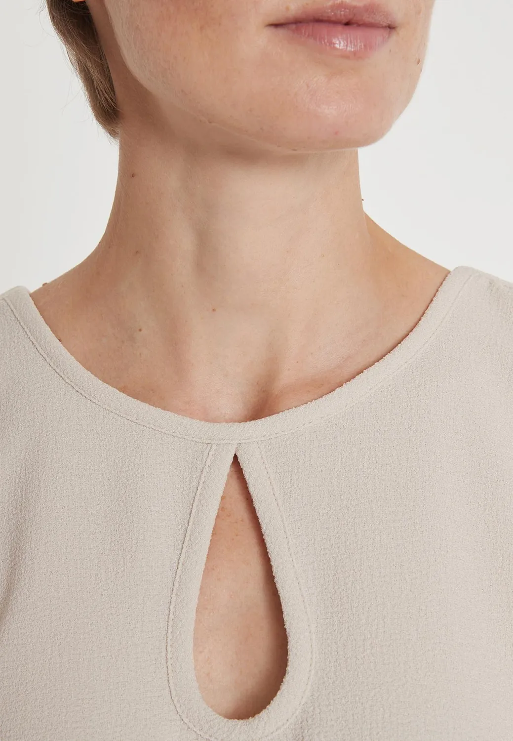 Ana Alcazar Lacara Top Misto Pizzo Beige