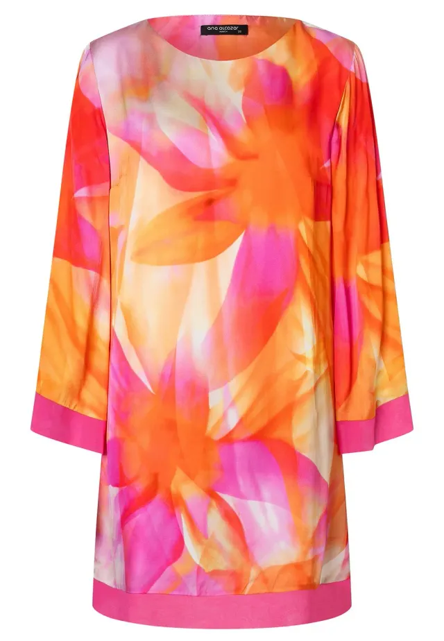 Ana Alcazar Zawoni abito tunica floreale arancio rosa