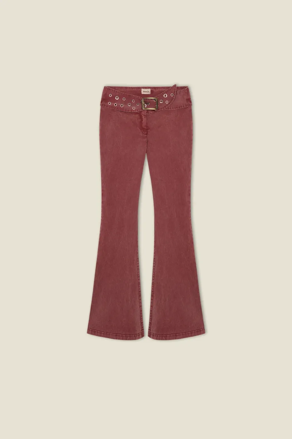 Dahlia Bomba pantaloni marrone vita bassa bootcut