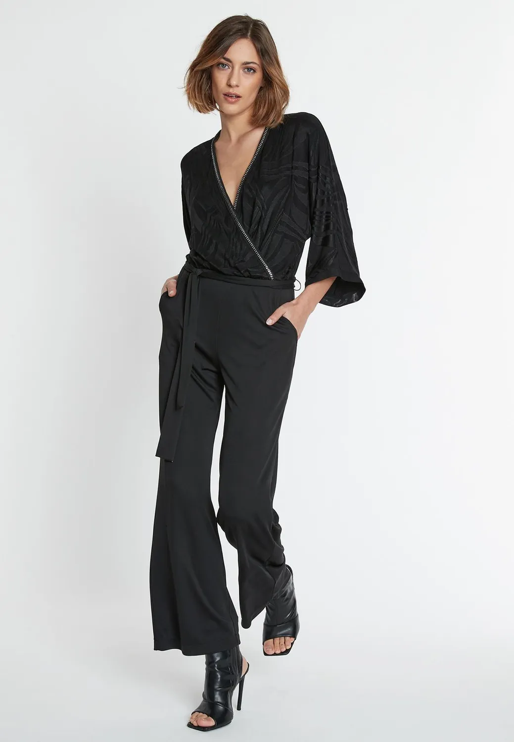 Ana Alcazar Sona tuta jumpsuit nera elegante