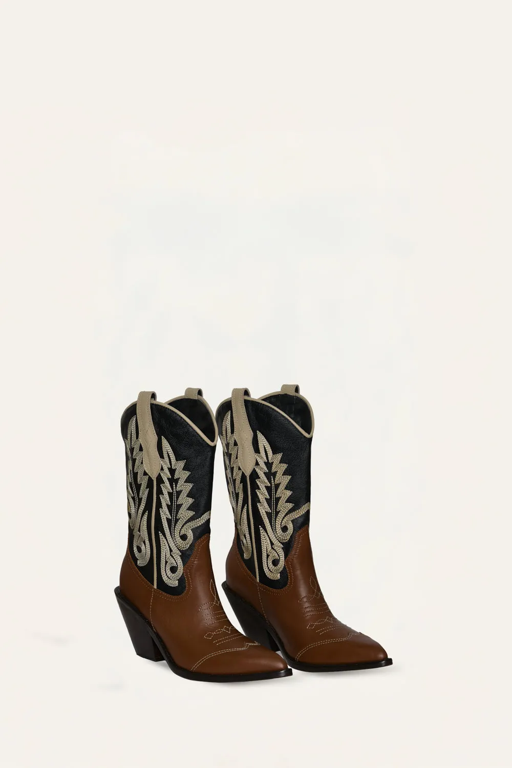 Johanna Ortiz Alma Latina stivali pelle nero tacco 7 cm