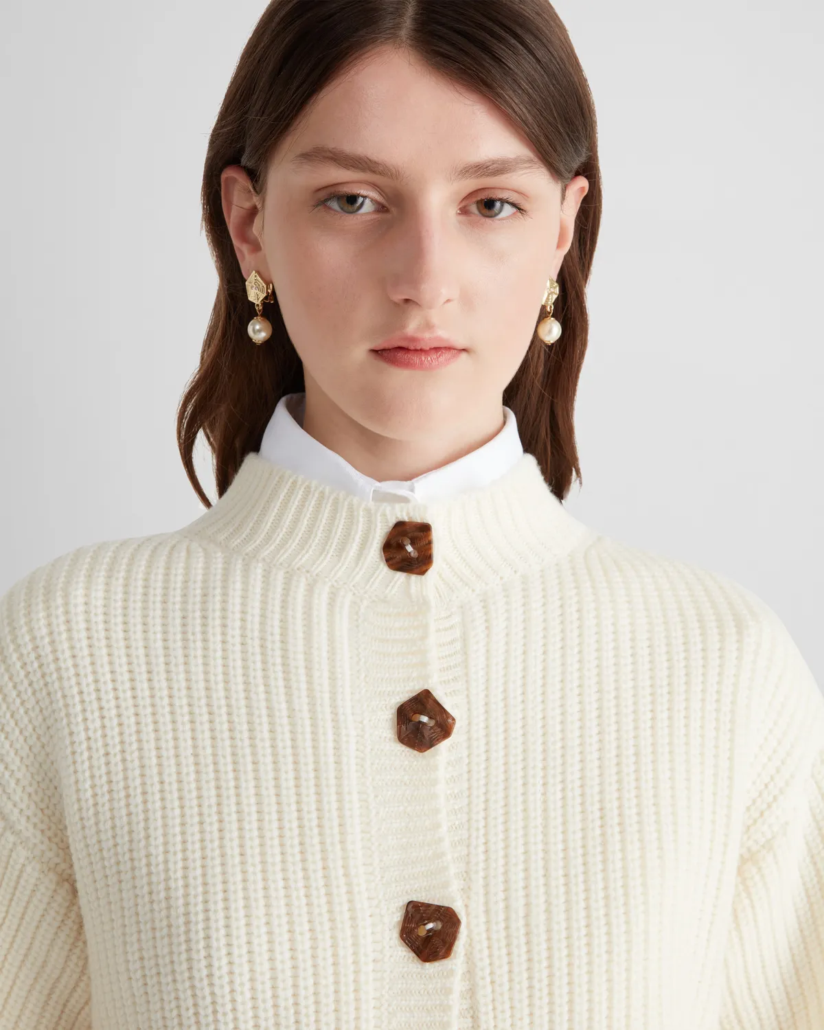 Violante Nessi Mario cardigan avorio merino Cashwool M