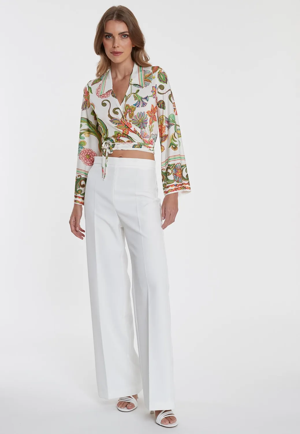 Ana Alcazar Witana top incrocio floreale crop