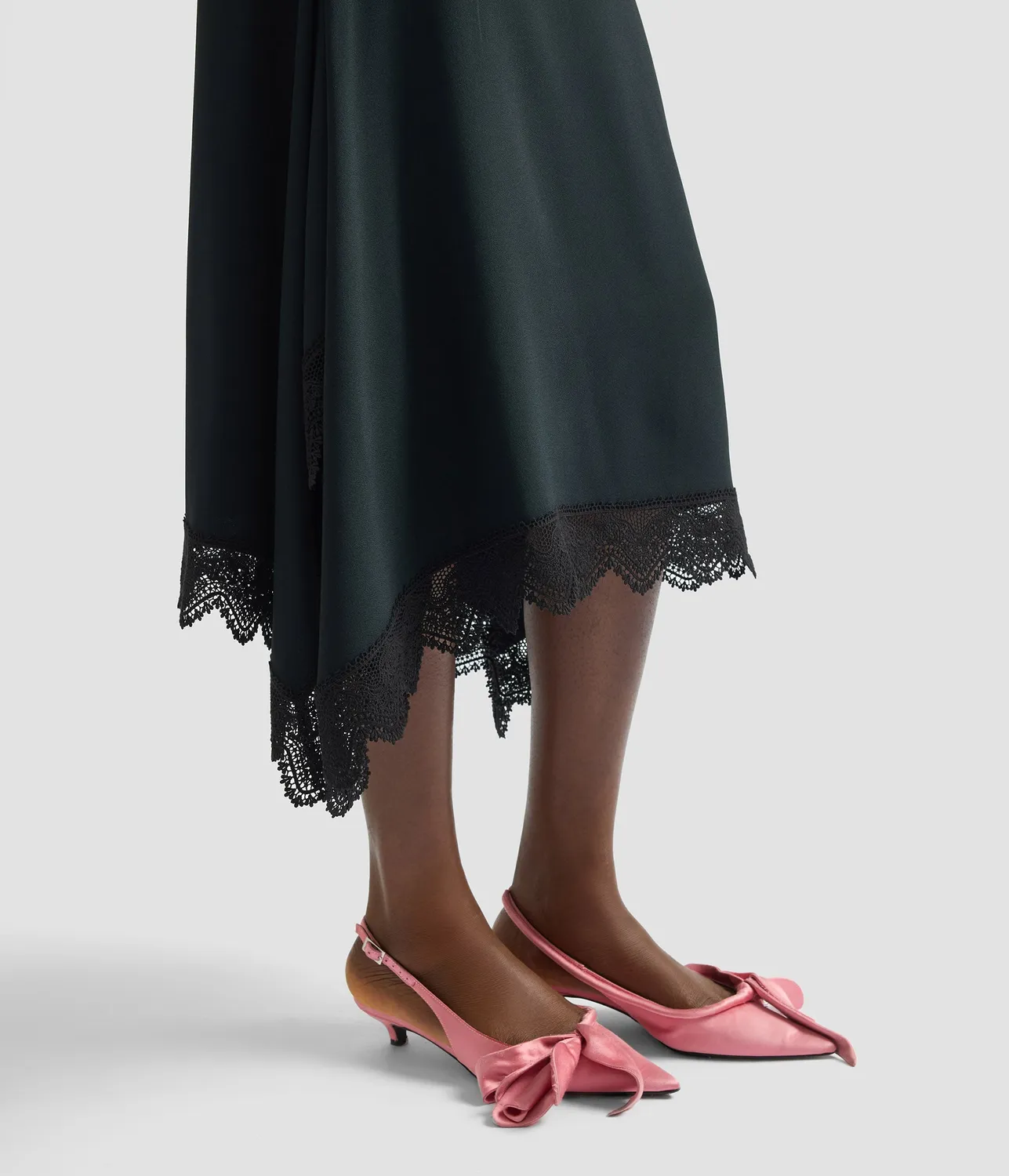 Erdem Cady Pencil Midi gonna nera pizzo