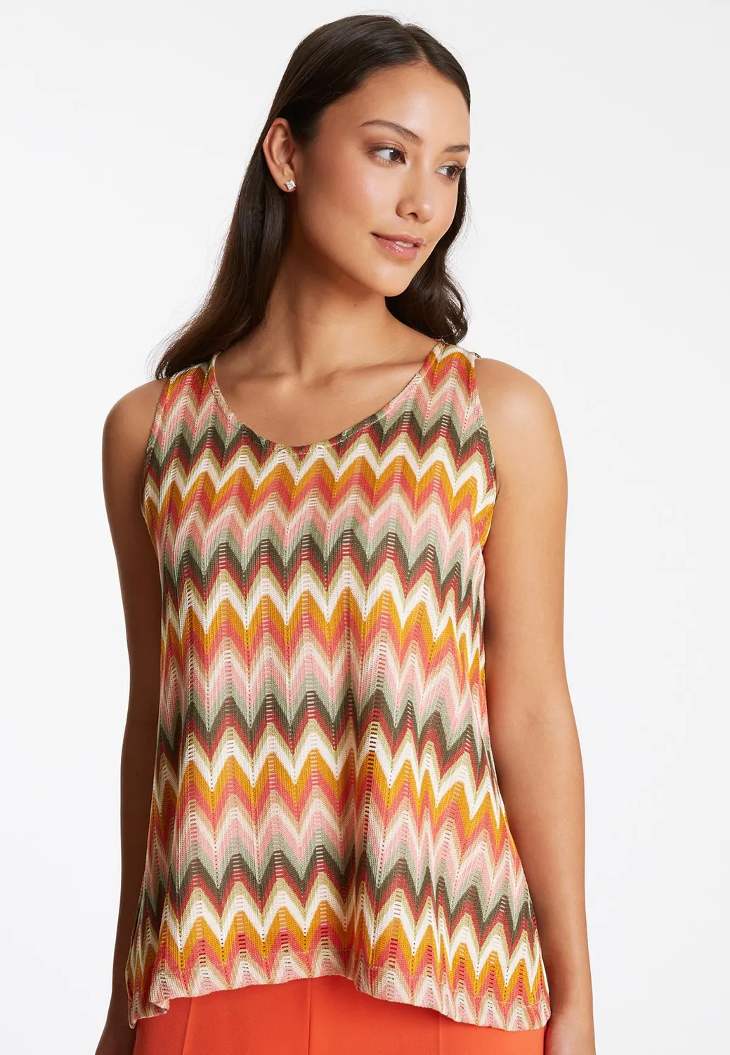 Ana Alcazar Polea top maglia terra motivo zigzag