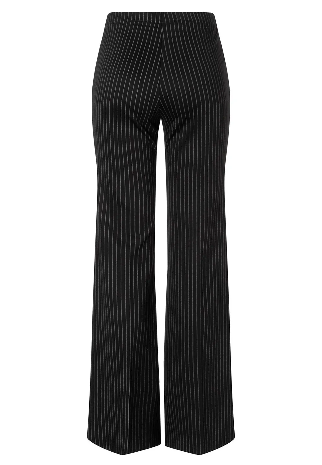 Ana Alcazar Anuri pantaloni svasati neri gessati vita elasticizzata
