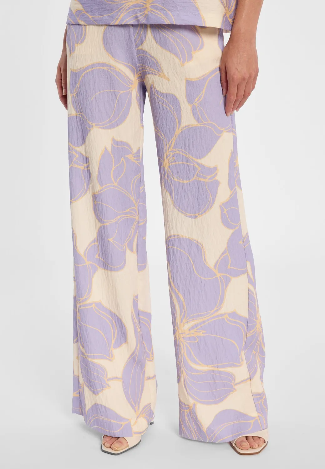 Ana Alcazar Dolla pantaloni palazzo fiori lilla