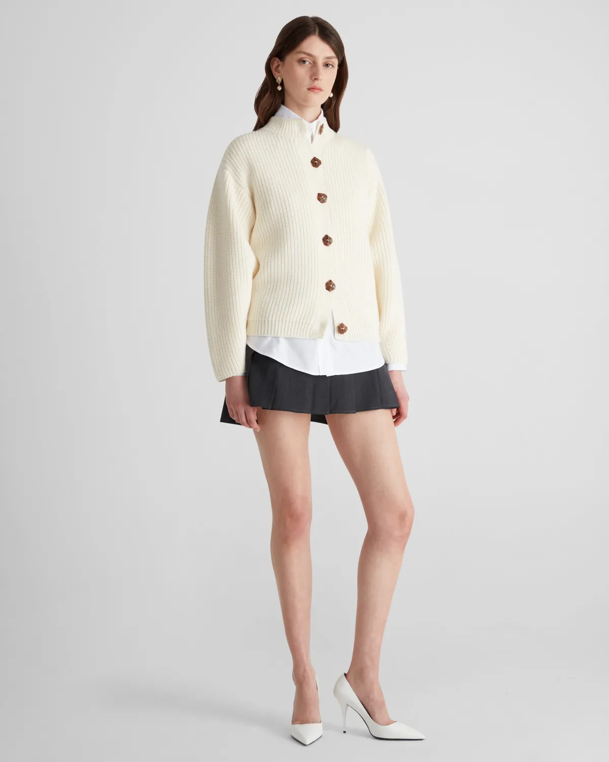 Violante Nessi Mario cardigan avorio merino Cashwool M