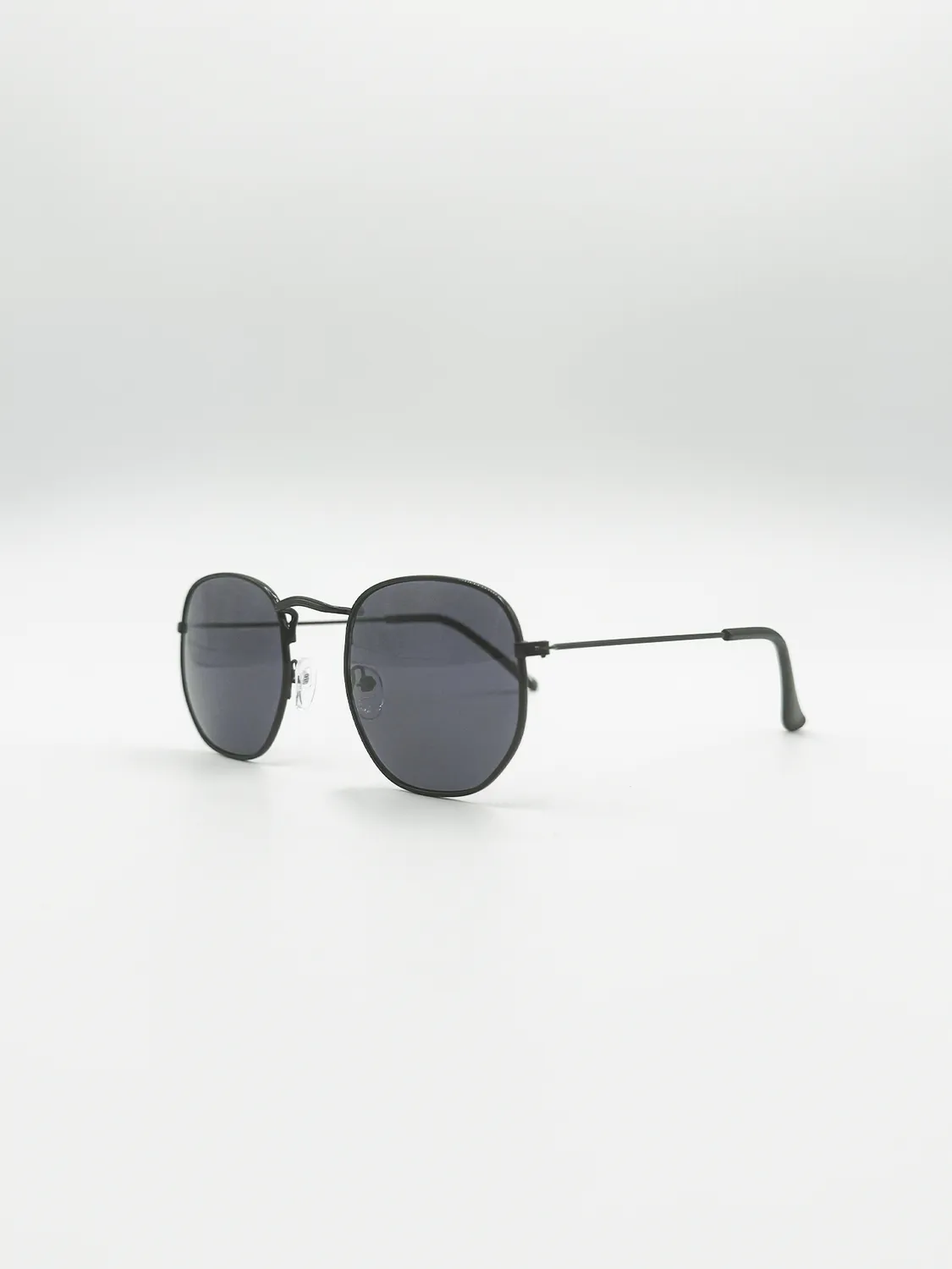 SVNX Hexagon Aviator Occhiali da sole neri esagonali