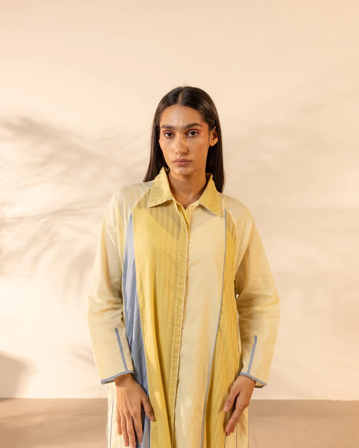 Our Dve Mango Mist abito cotone blu giallo taglia unica