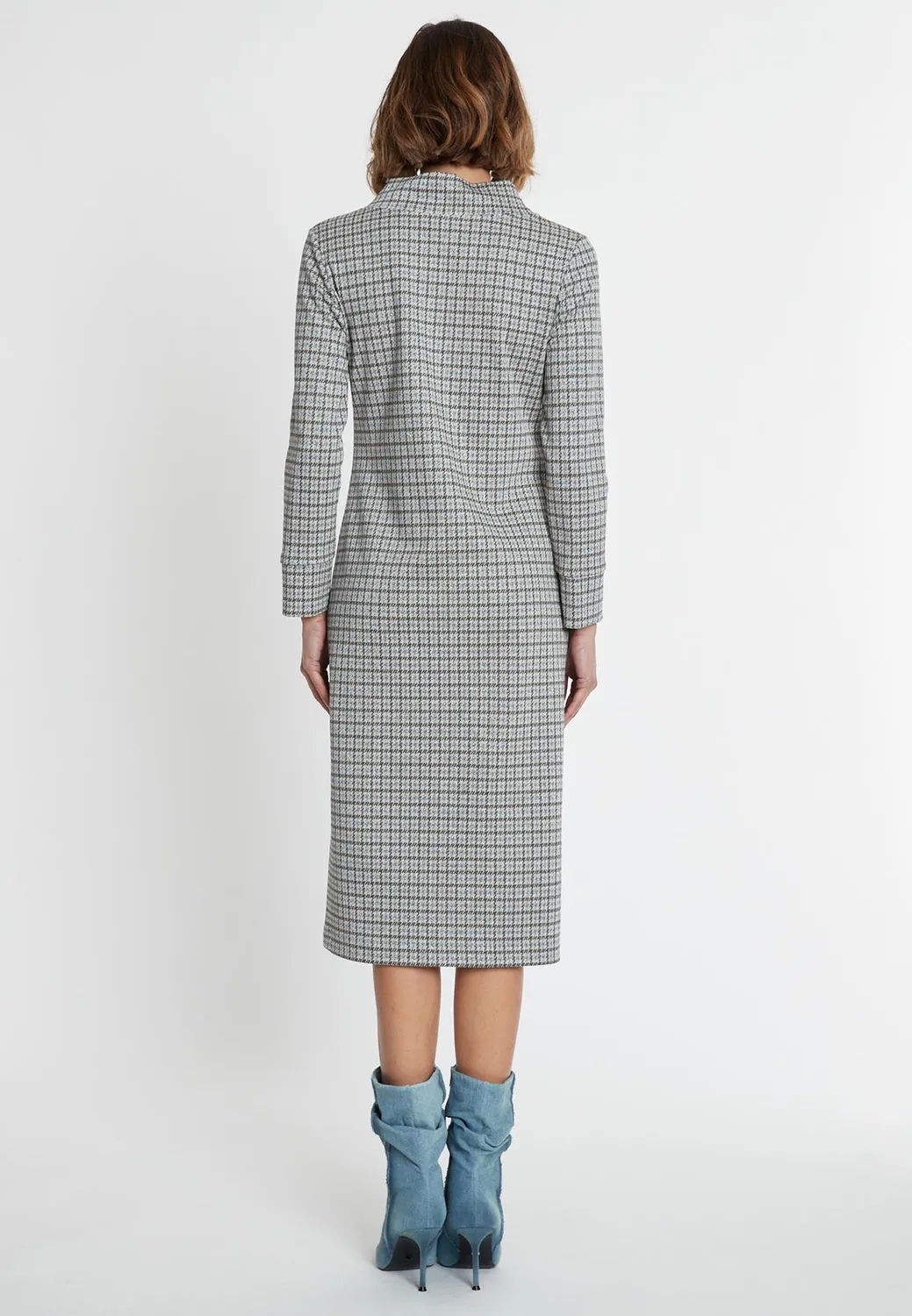Ana Alcazar Sodana abito midi pied-de-poule lurex