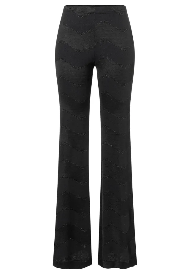 Ana Alcazar Saponi pantalone zampa nero lurex