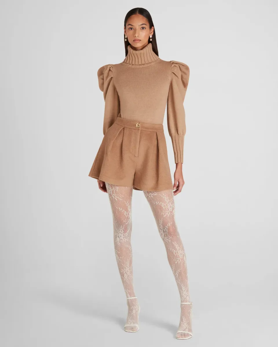Violante Nessi Pasolini shorts cammello baby camel