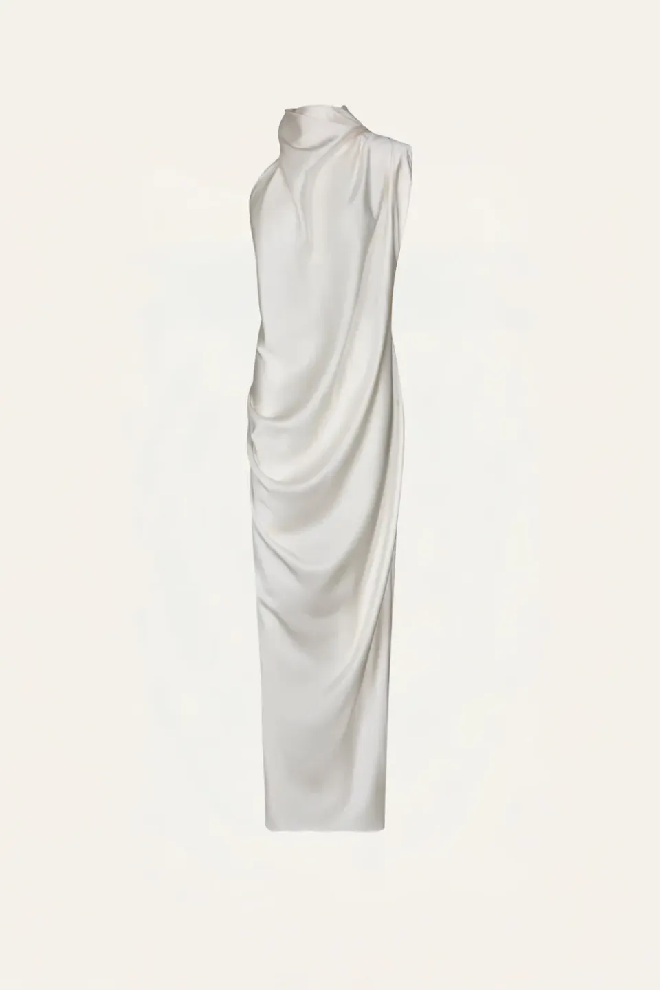 Johanna Ortiz Narrative Weaving abito maxi ecru drappeggio