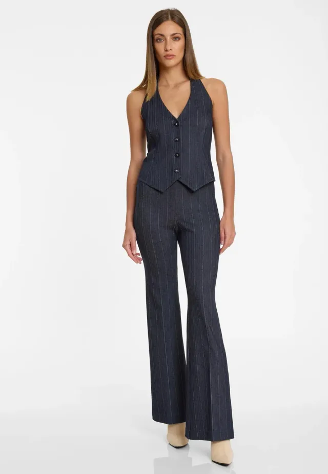 Ana Alcazar Apori pantaloni svasati taglie 34-44 gessato blu