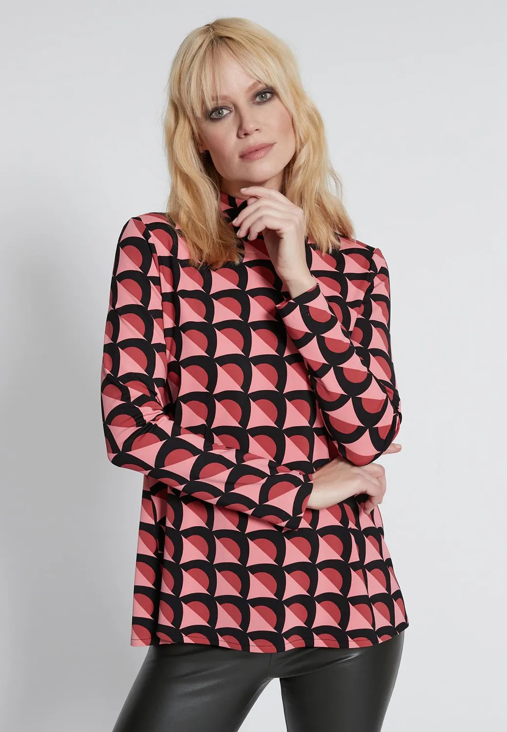 Ana Alcazar Himoni top svasato rosa anni 60