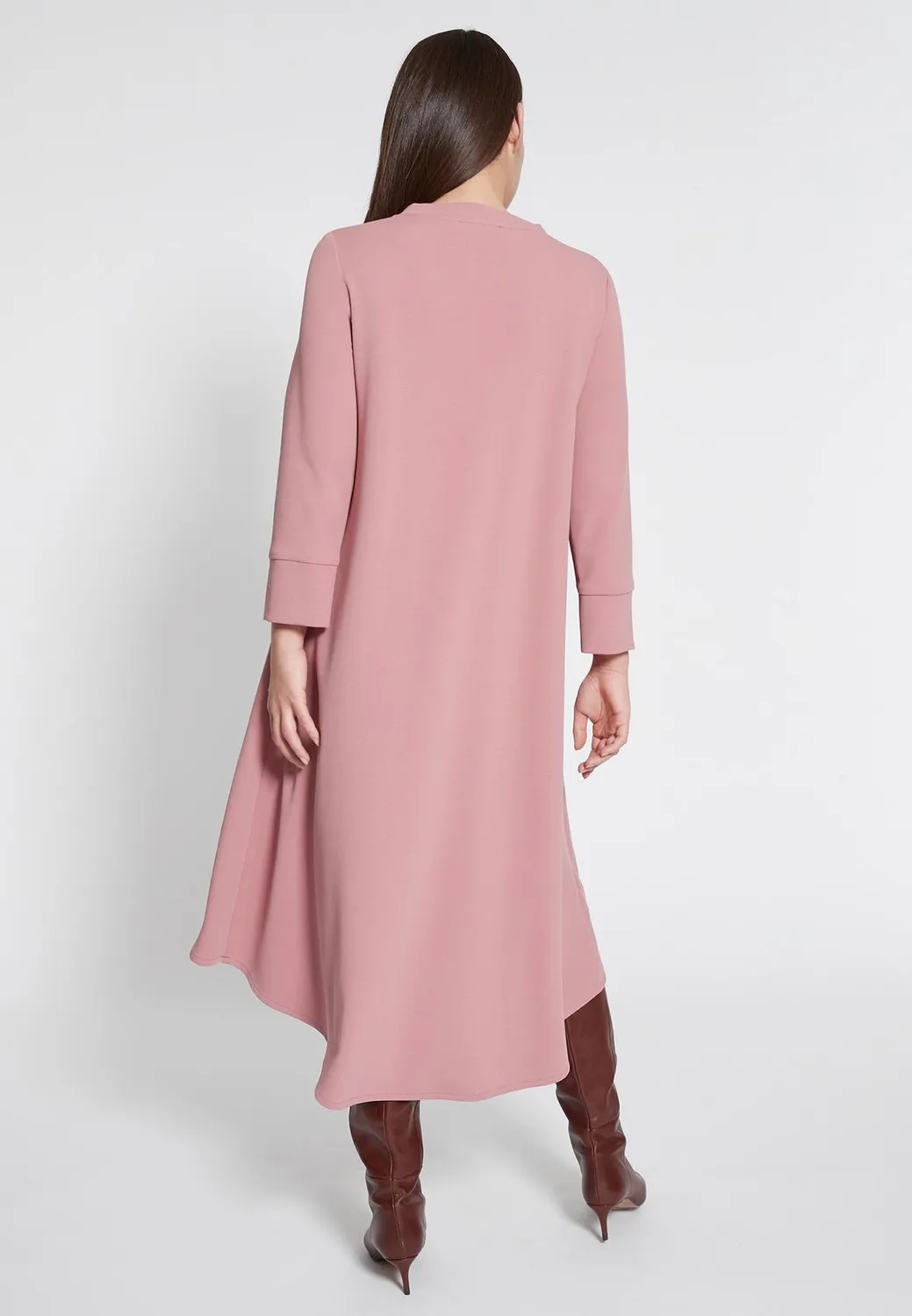 Ana Alcazar Hanika abito midi rosa linea svasata