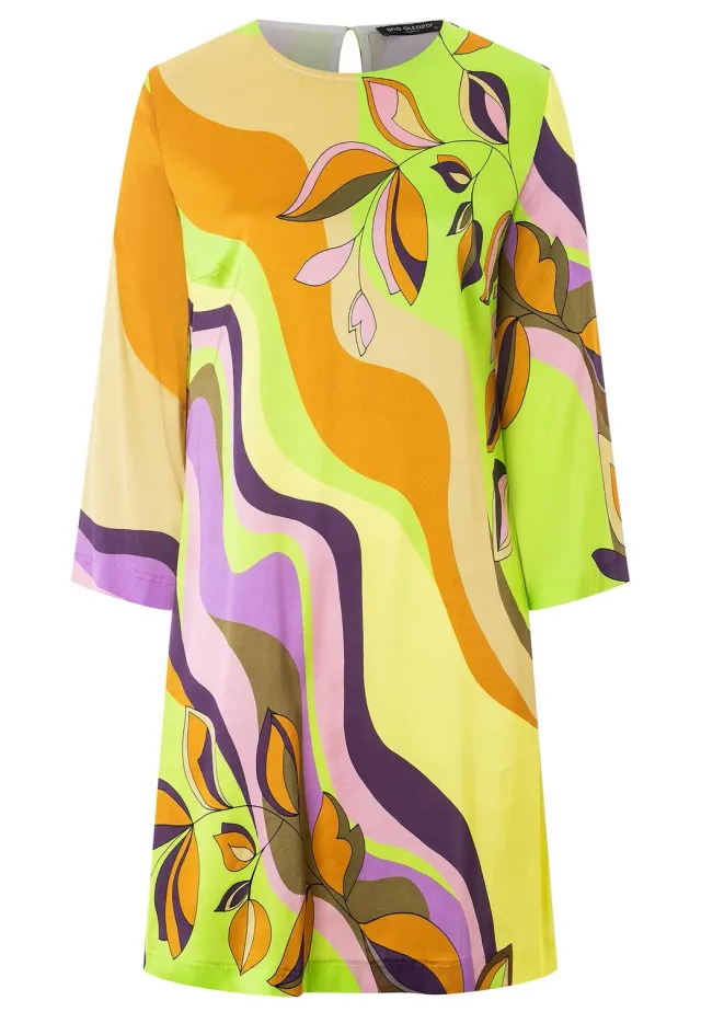 Ana Alcazar Peary mini abito satin foglie pastello