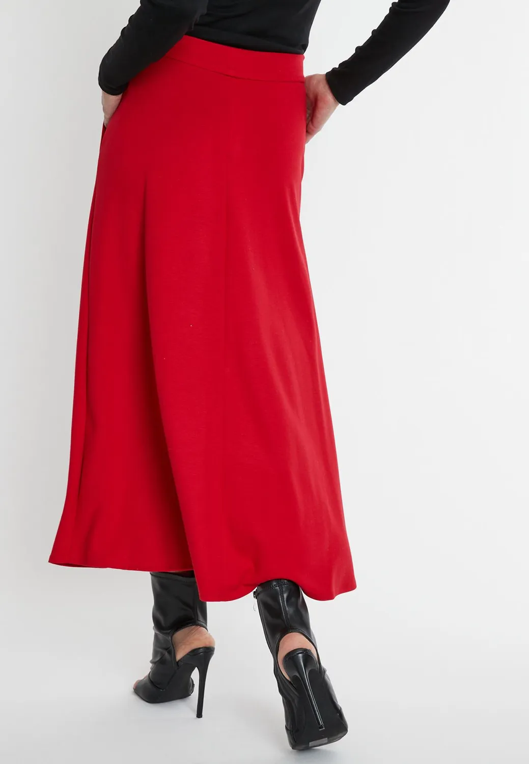 Ana Alcazar Sitara gonna midi rossa jersey