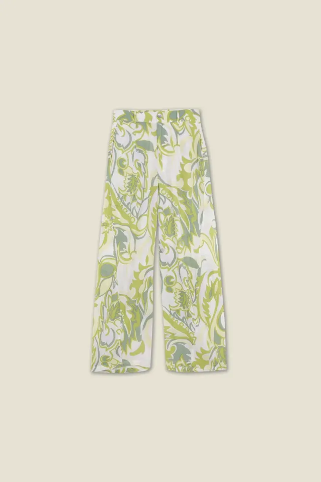 Dahlia Samba pantaloni verdi gamba larga