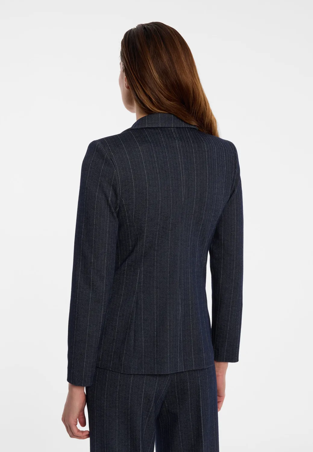 Ana Alcazar Enlivossa blazer gessato blu navy