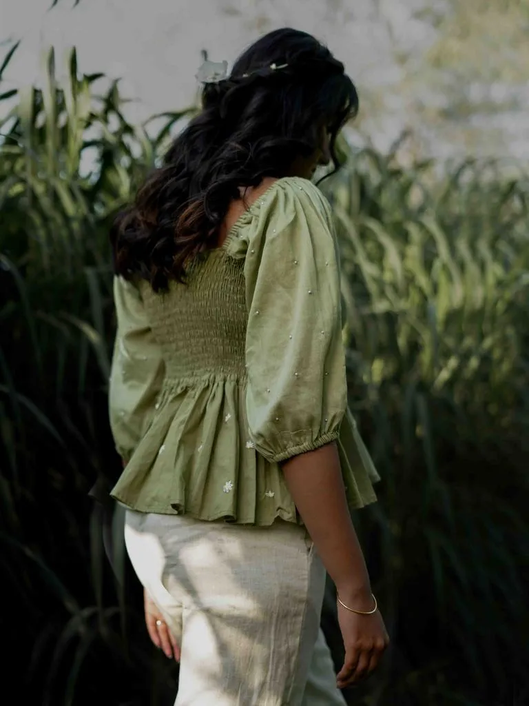 Our Dve Erelah Set completo verde beige cotone