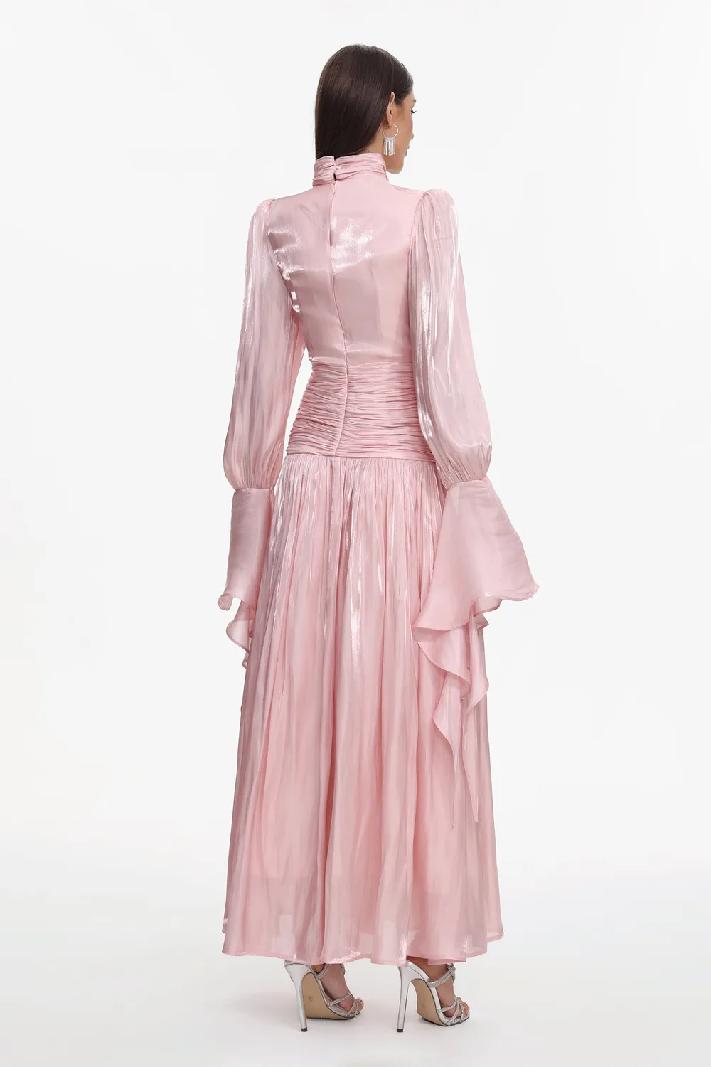 Bella Barnett Viky Resort abito lungo rosa manica lunga