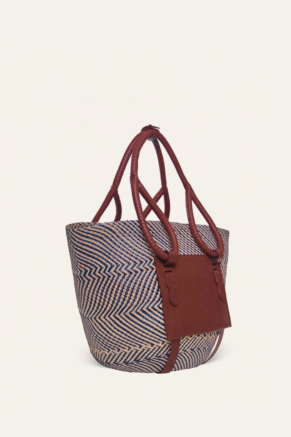 Johanna Ortiz Destination Seaside borsa tote paglia blu