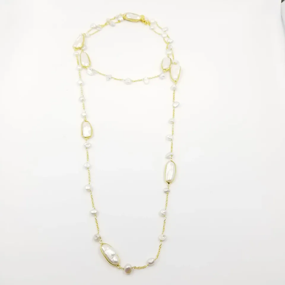 Our Dve Long Running Water Pearl collana perle oro
