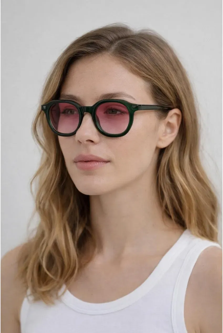 SVNX Bold Preppy SG2604917 occhiali da sole verde rosa UV400