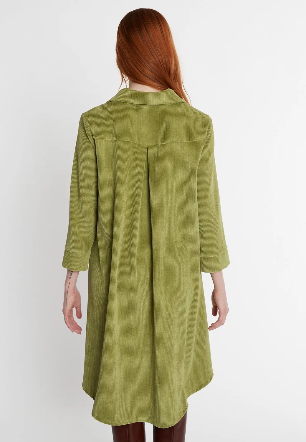 Ana Alcazar Sastya abito chemisier velluto verde