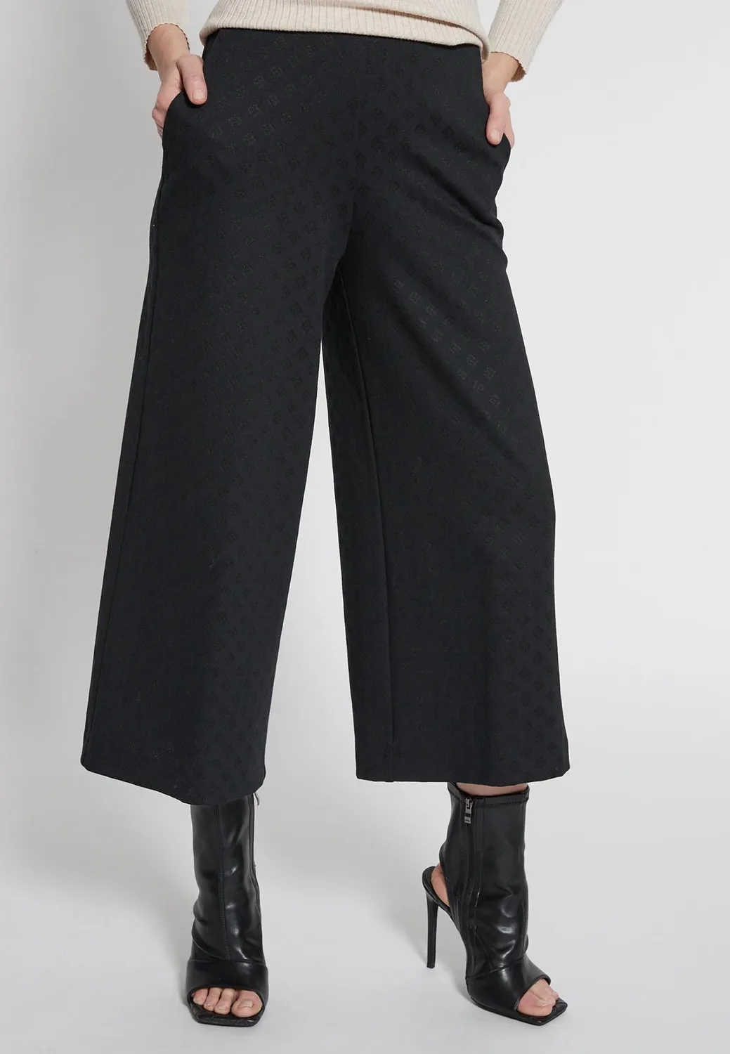Ana Alcazar Hemmis pantaloni culotte neri a quadri