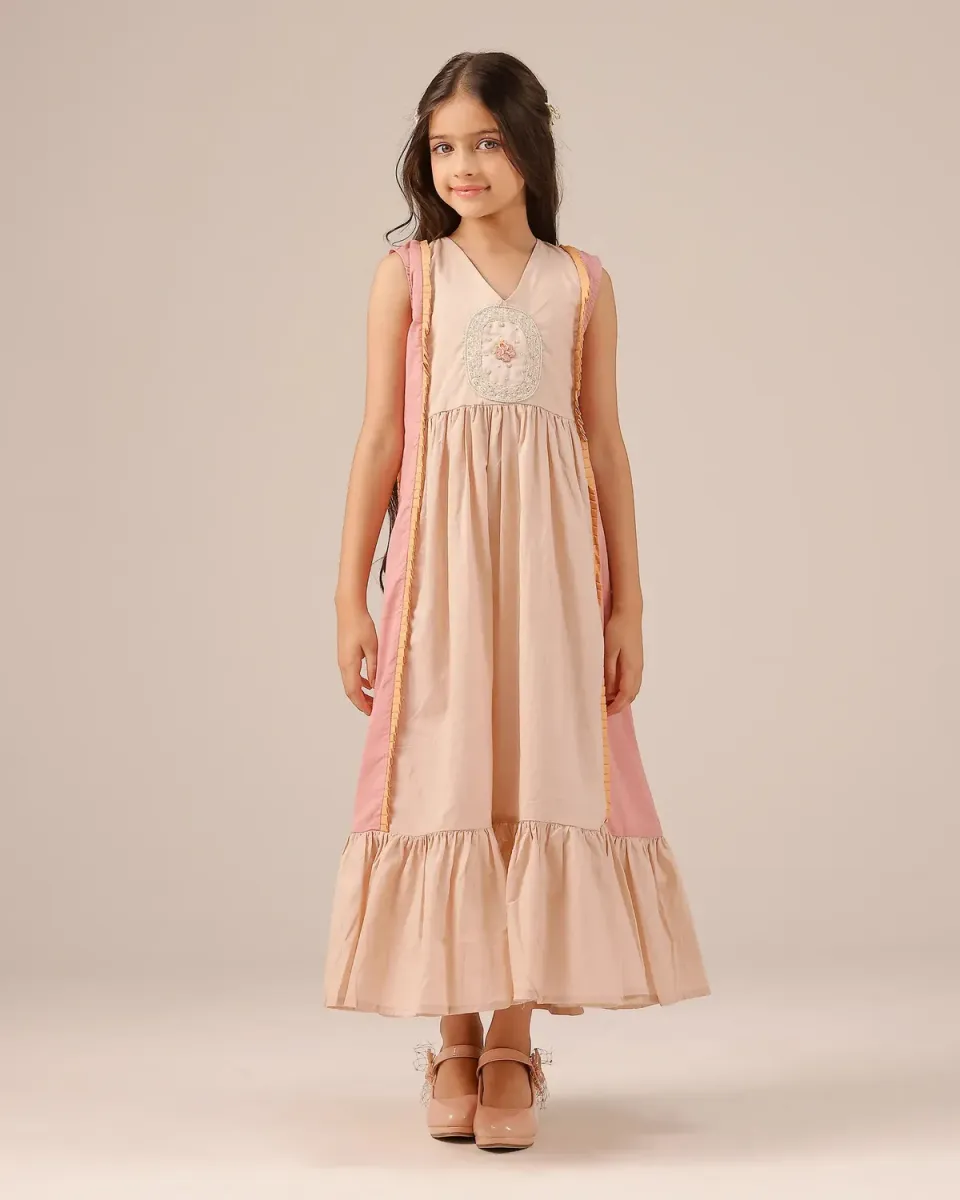 Our Dve Merry Berry abito bimba rosa cotone lungo