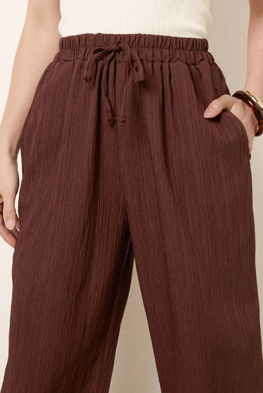 Blue Vanilla Drawstring pantaloni cioccolato gamba larga