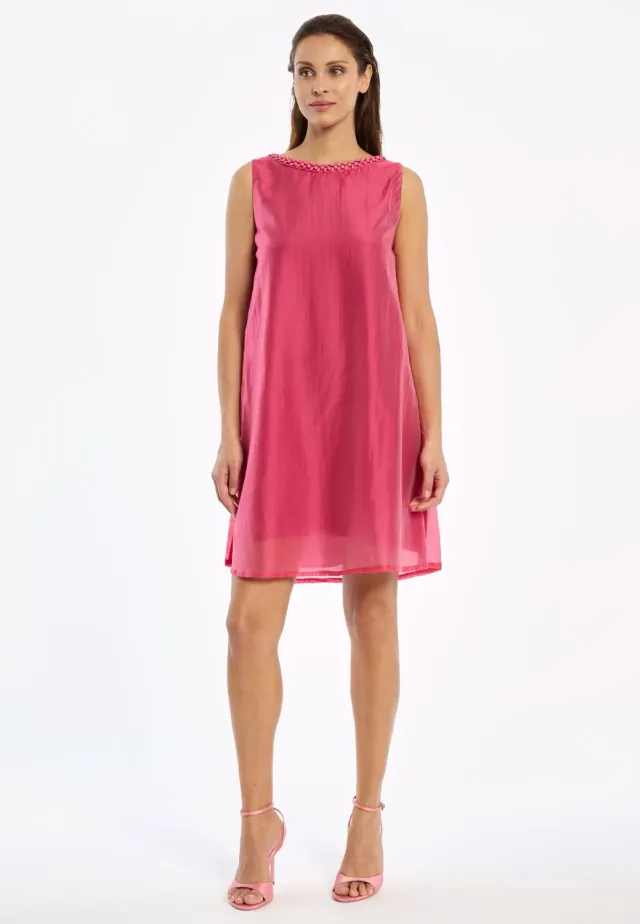 Ana Alcazar Wakana abito smanicato rosa fucsia