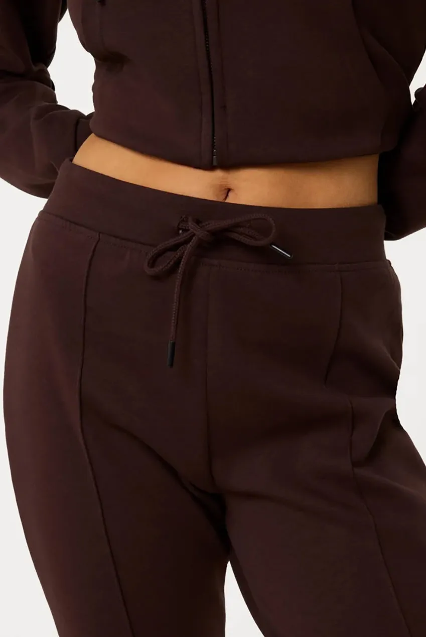 Pink Vanilla Pin Tuck pantaloni jersey cioccolato vita media
