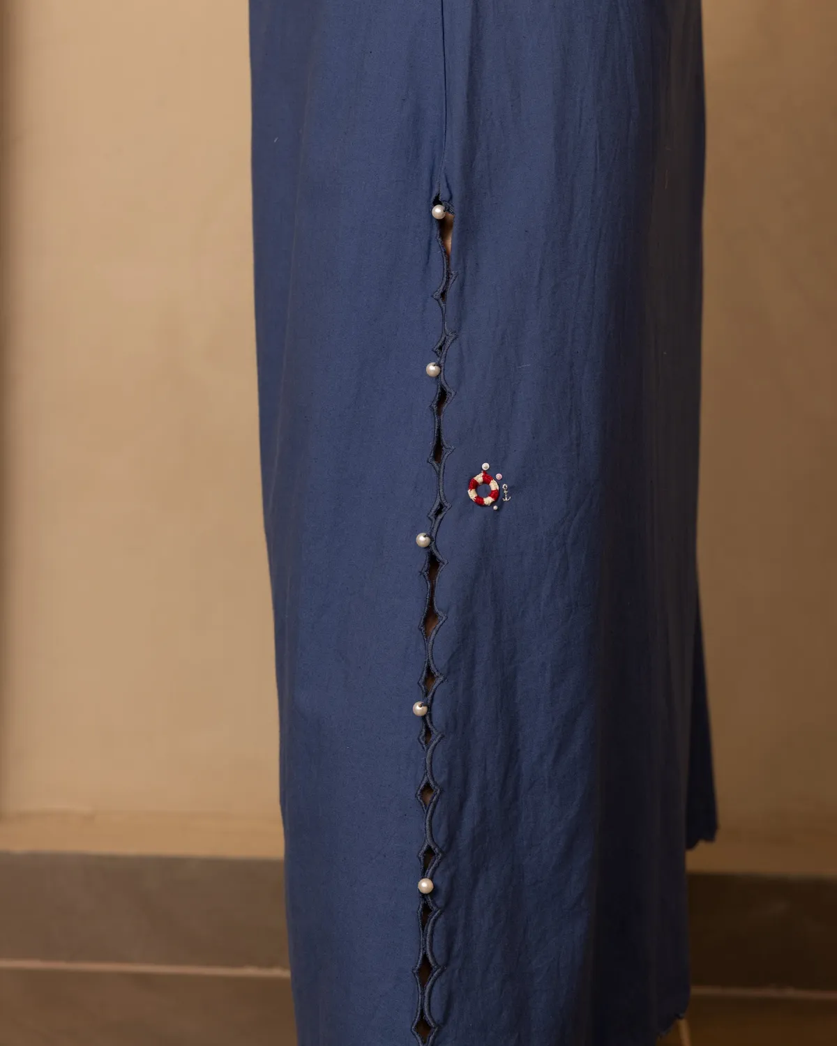 Our Dve Zoe coordinato top+gonna blu scuro popeline