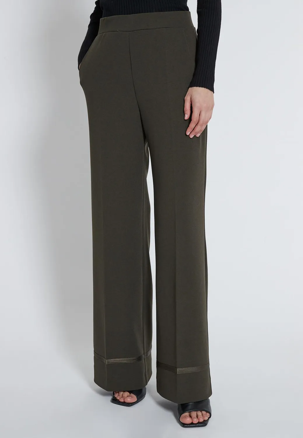 Ana Alcazar Harino pantaloni larghi kaki vita alta