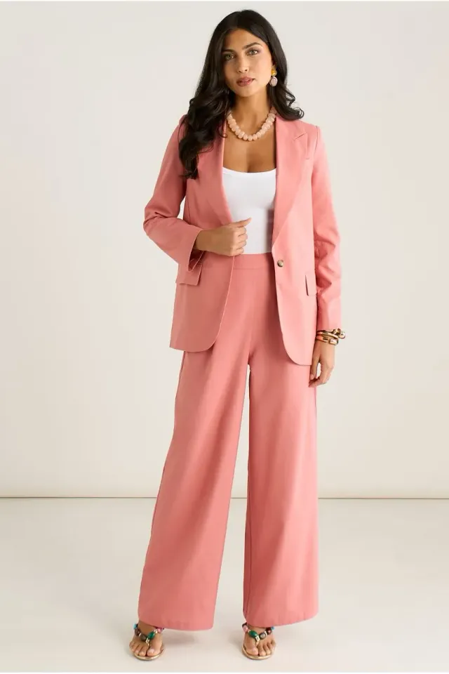 Gini London Coral Edge giacca corallo misto lino
