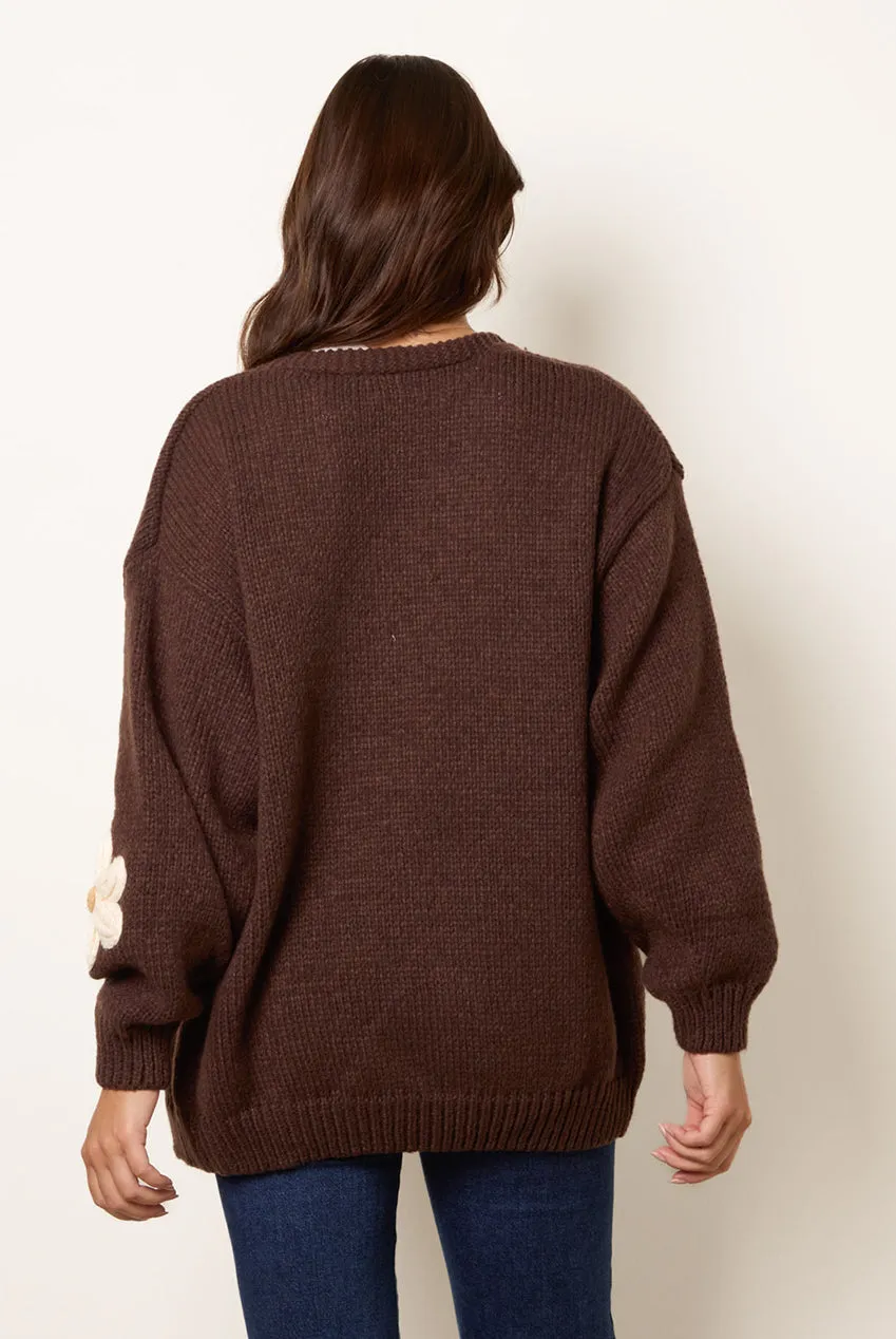 Blue Vanilla Daisy Cardigan Marrone Cioccolato