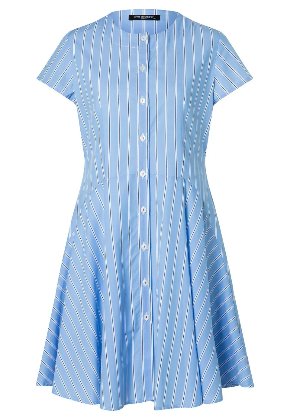 Ana Alcazar Zavie abito corto righe azzurro