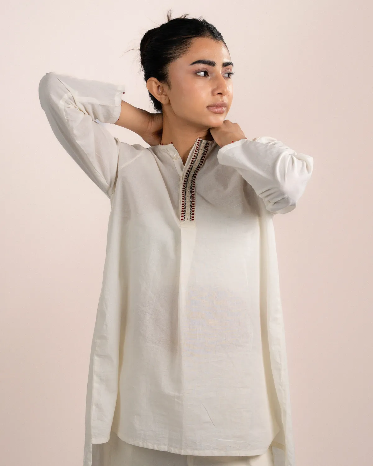 Our Dve Luna Top top cotone beige ricamo