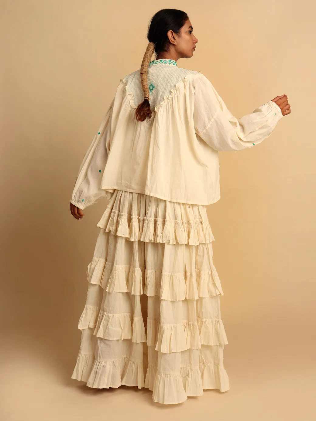 Our Dve Rabari Nomad blusa beige cotone