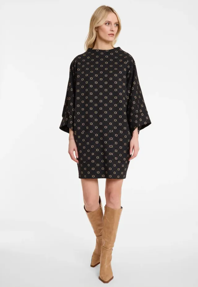 Ana Alcazar Area abito oversize nero oro