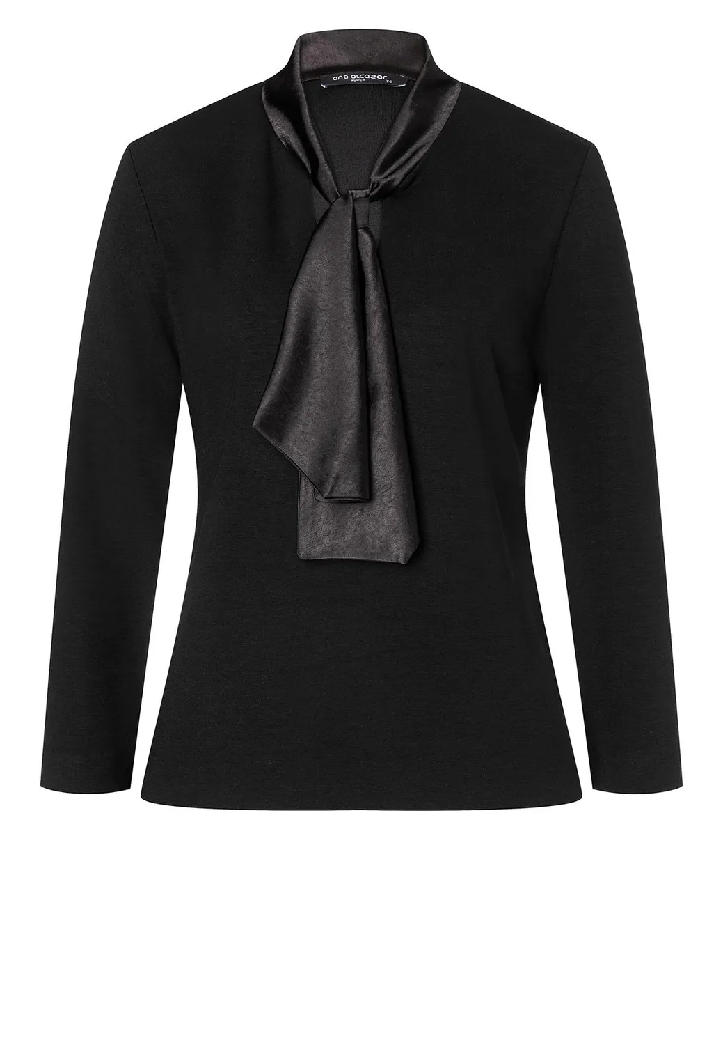 Ana Alcazar Agini top nero jersey con cravatta